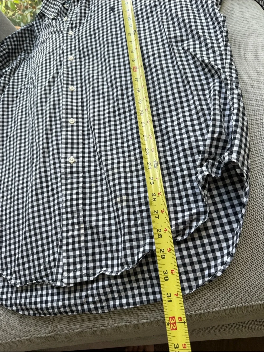 Ralph Lauren Black & White Gingham Button-Down Shirt XL Men’s Like New